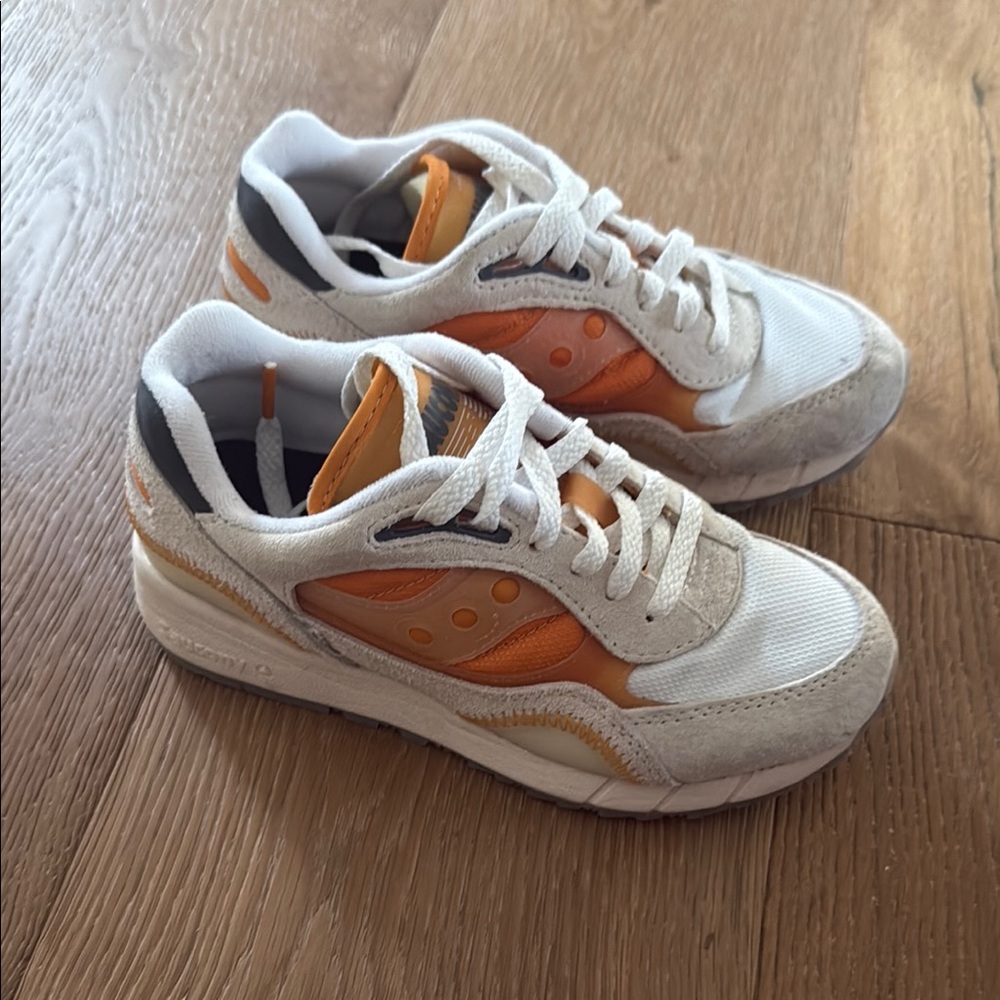 Saucony White and Orange Athletic Shoes